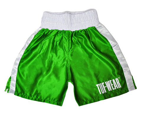 Buy Tuf-Wear Satin Boxing Short Green/White